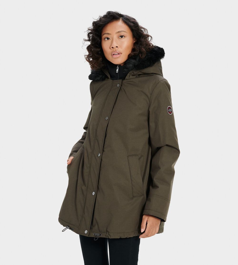 Ugg Bernice - Womens Parka - Olive - NZ (1728VXTZU)